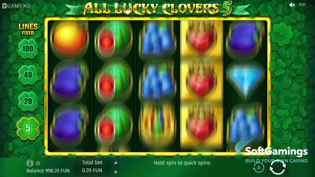 All Lucky Clovers 100 en juego — captura 1