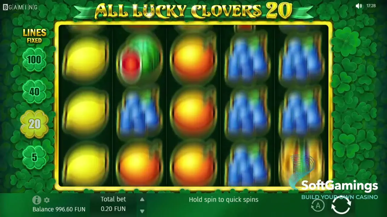All Lucky Clovers 100 — partida en vivo