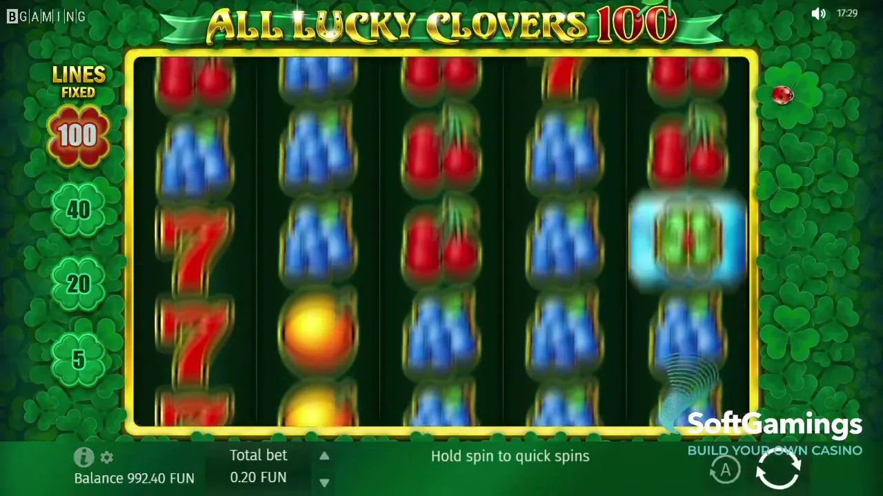 All Lucky Clovers 100 — partida en vivo