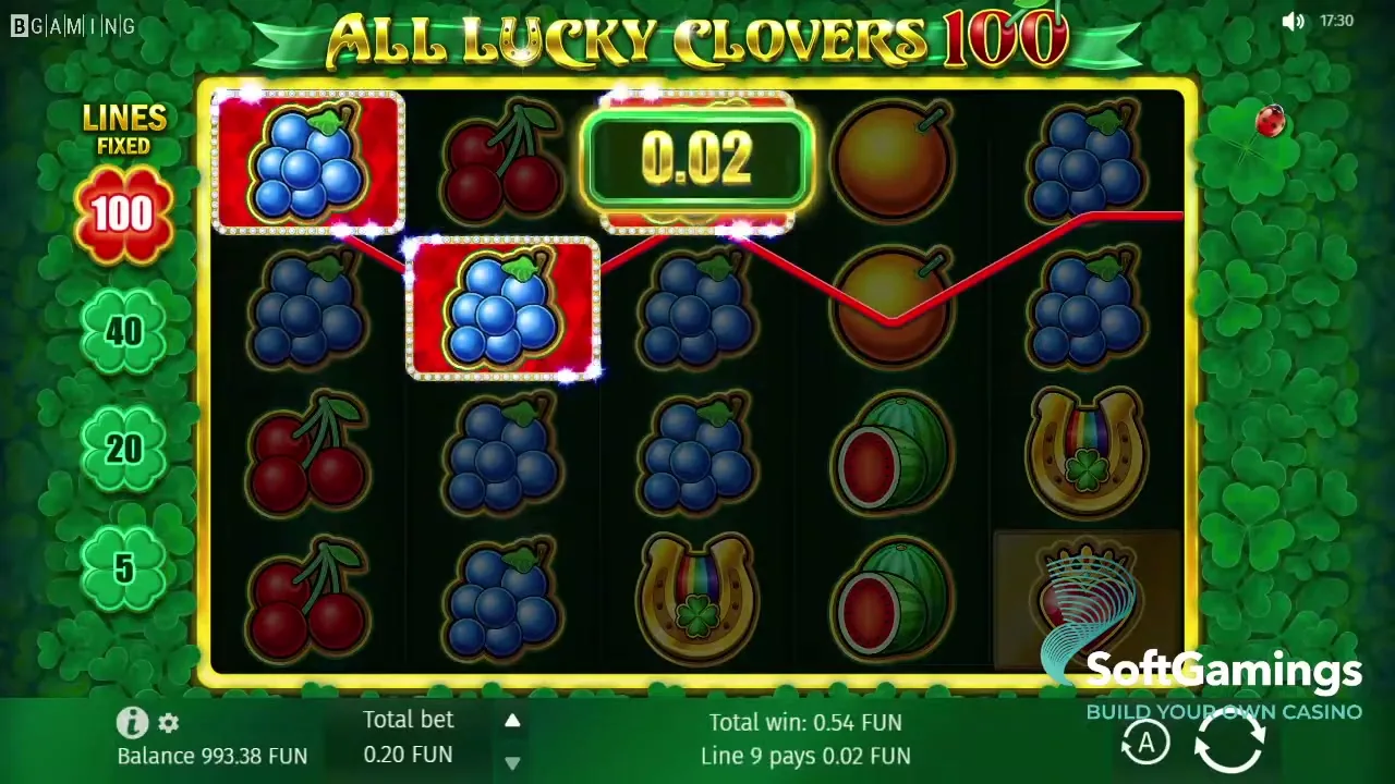 All Lucky Clovers 100 — partida en vivo