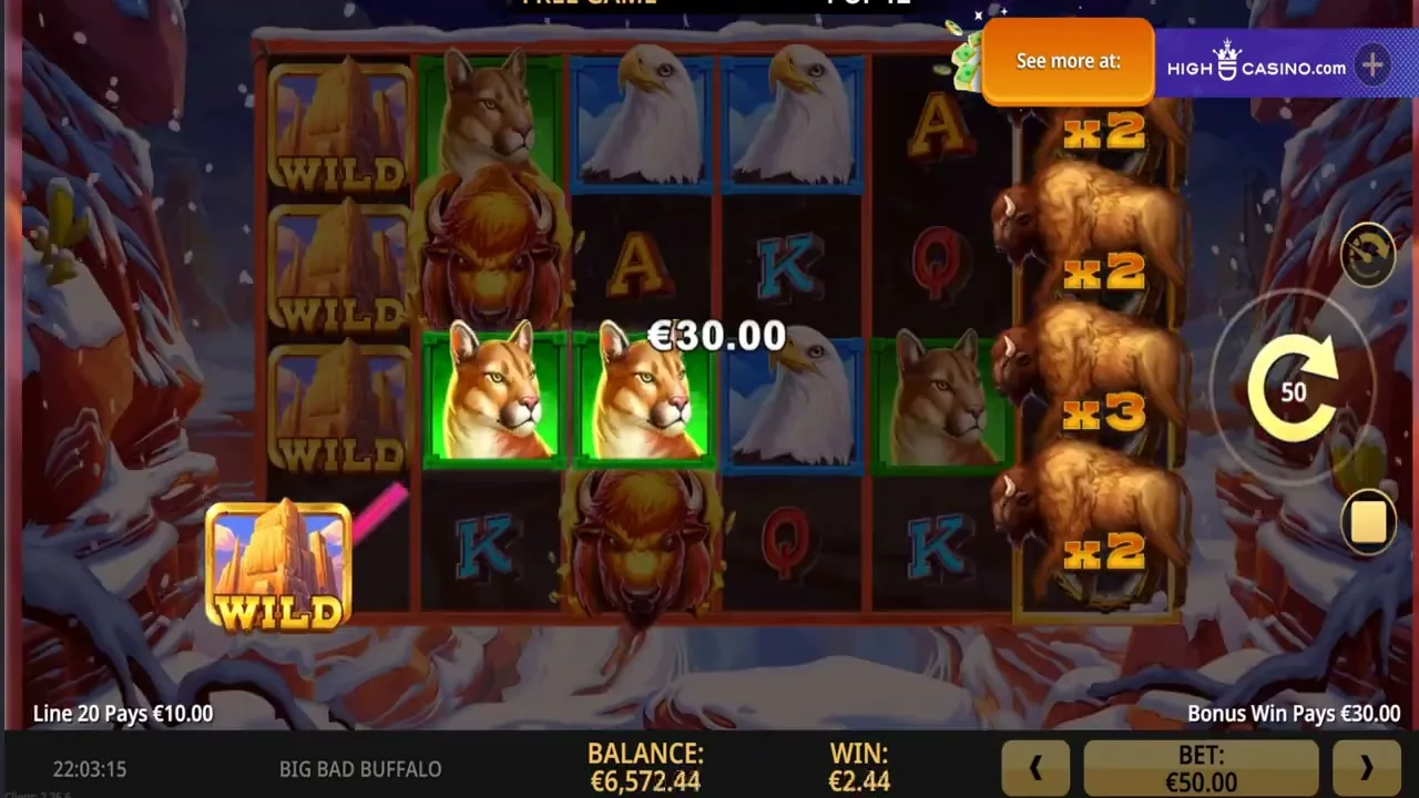 Buffalo’s Wealth Win Spins en juego — captura 1